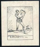 Csallóközi Farkas Lőrinc (1898-1966): Ex libris Berkes, 1925. Klisé, papír, jelzett a klisén. 6,5×5 cm.