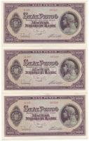 1945. 100P (3x) sorszámkövető pár "E 203 087507 - E 203 087509" T:AU Adamo P18