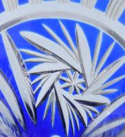 3 darab kristály kehely, kettő darab ezüst (Ag) talpazatban, jelzett, lepattanással, m: 14-19 cm