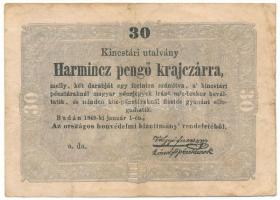 1849. 30kr "Kossuth bankó" T:VG Adamo G103A