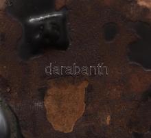 Art deco fekete néger nő félakt. Mázas kerámia, jelzés nélkül, kis kopással 26 cm