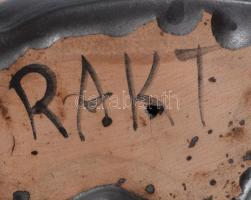 Art deco fekete néger nő félakt. Mázas kerámia, jelzés nélkül, kis mázhibával 24 cm