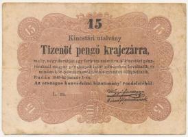 1849. 15kr T:F,VG Adamo G102