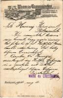 1914 Budapest XIII. Marx és Grossmann érckoporsó és ércárú gyár telep és reklámja, levél két hetes gyárüzemi szünetről. Visegrádi utca 112. (EK)