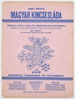 Undi Mária: Magyar Kincsesláda. VIII. füzet: Dunántúli lyukacsos- és telehímzés. Művészi, eredeti rajz- és hímzésminták gyűjteménye. Bp., én., Szerzői, 4 sztl. lev. + 17 t. Kiadói papírmappa, sérült borítóval, két tábla sérült.