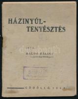 Báldy Bálint: Házinyúltenyésztés. Gödöllő, 1943, szerzői kiadás ("Szent István" Fiúotthon-ny.), 64 p. Kiadói tűzött papírkötés, kissé foltos, a könyvtesttől különvált borítóval, egy lapon szakadással. (Ritka!)