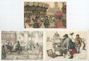 6 db MODERN művészlap képeslapfüzetből / 6 modern art postcards from postcard booklet s: Anton Pieck