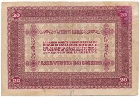 Olaszország / Velence / Osztrák-magyar megszállás 1918. 20L T:F-VG, szakadás, folt
Italy / Venice /...