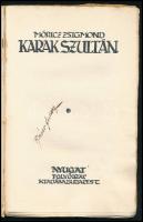 Móricz Zsigmond: Karak szultán. Bp., [1917], Nyugat (Pallas-ny.), 83+(1) p. Első kiadás. A borító Ha...