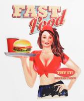 Fast food fém reklám tábla, dombornyomott m: 60 cm Kis kopással
