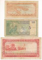 Omán 1970. 1R + 1977. 100b + 1995. 100b T:F-VG
Oman 1970. 1 Rial + 1977. 100 Baisa + 1995. 100 Bais...