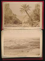 cca 1890 Biskra et ses environs 12 fotót tartalmazó leporello. Aranyozott egészvászon kötésben 16x11...