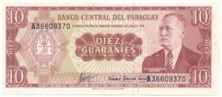 Paraguay DN(1963) 10G T:UNC-AU Paraguay ND(1963) 10 Guaranies C:UNC-AU Krause P#196