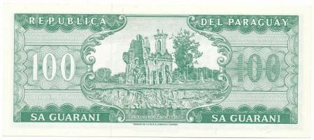 Paraguay DN(1963) 100G T:AU
Paraguay ND(1963) 100 Guaranies C:AU
Krause P#198