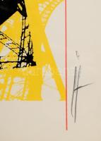 Hervé, Rodolf (1957-2000): Eiffel-torony sárgában. Szitanyomat, papír, jelzett, számozott: 24/40. 36...