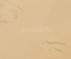 Marosán Gyula (1915-2003): Elesett. Tus, papír. Jelezve jobbra lent: Marosán (943?). 20x29 cm. Üvege...