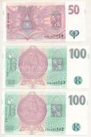 Csehország 1997. 50K + 1997. 100K (2x) T:F szép papír, AU Czech Republic 1997. 50 Korun + 1997. 100 ...
