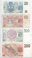 Csehország 1993. 20K + 50K + 100K + 200K T:F közte szép papír
Czech Republic 1993. 20 Korun + 50 Ko...