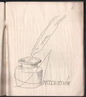 1927 Bp., zsidó gimnázium diákjai által összeállított versgyűjtemény, tűzött papírkötés, kissé visel...