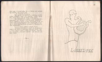 1927 Bp., zsidó gimnázium diákjai által összeállított versgyűjtemény, tűzött papírkötés, kissé visel...