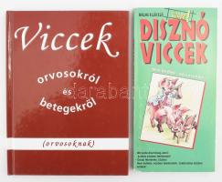 2 db vicckönyv - Viccek orvosokról és betegekről (orvosoknak) + Halmi B. László: Újabb disznó viccek. Kiadói kartonált és papírkötés, jó állapotban.