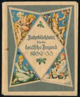 1932 Jahrbüchlein für die deutsche Jugend 1932/33. Zeitweiser für Volks- und Bürgerschüler. Prag, Verlag des Deutschen Kulturverbandes, 96 p. Kiadói tűzött papírkötés, kissé sérült, a tűzéstől különvált borítóval, sérült, foltos címlappal.