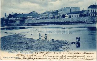 1899 (Vorläufer) Ungvár, Uzshorod, Uzhhorod, Uzhorod; híd, vízpart. Székely és Illés kiadása / bridge, riverside (EK)