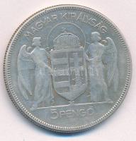 1930. 5P Ag " Horthy jobbra" T:F patina
Adamo P8