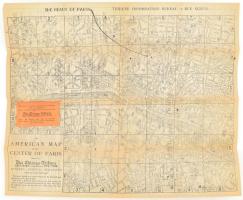 cca 1920 An American map of the Center of Paris, Chicago Tribune - Daily News, 33x41 cm.