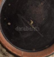 Fatörzs mintás kerámia váza. Kézzel festett, jelzett, hibátlan 20 cm