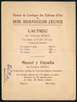 1928 Pierre Bonnard (1867-1947) festőművész kiállítására szóló meghívó, Párizs, MM. Bernheim-Jeune, ...