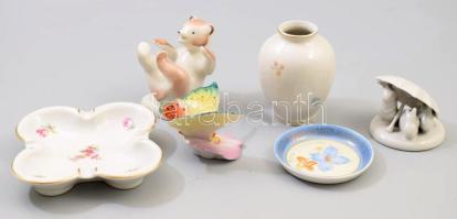 6 db Drasche porcelán figura. Kézzel festett , jelzett, hibátlan