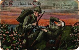 1915 Die Sonne sank im Westen / Első világháborús német katonai lap / WWI German military postcard (EB)