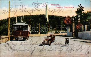 1924 Trieste, Obelisco Poggioreale / tram, obelisk, automobile montage