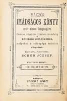 Mákzór imádságos könyv az év minden ünnepnapjára... Magyarra fordította: Schön József. IV. köt.: jóm-kippur ünnepre. Bp., é.n., Schwarz Ignacz. Héber-magyar kétnyelvű könyv aranyozott dombornyomott egészbőr kötésben kissé sérült