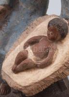 Szűz Mária és a kisded. Samottos kerámia, jelzés nélkül, hibátlan 23 cm