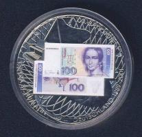 Németország 2001. "Német Márka Clara Schumannal" ffm multicolor emlékérem, közepén kivehető 1Pf T:PP tanúsítvánnyal