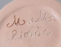 M. M. jelzéssel: Rimóci menyasszony, Mázas kerámia, kézzel festett, jelzett, hibátlan 23 cm