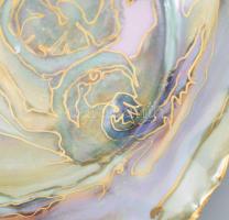 Segesdi Bori: Fodros zöld kínálótál. Jelzett, hibátlan 19 cm