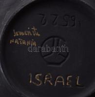 Kmenitz Natania, Israel 2 db tál és váza. Mázas kerámia, jelzett, apró lepattanással 18 cm, 17 cm