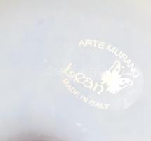 Lean Murano üveg gyertyatartó. Festett, hibátlan, m: 18 cm