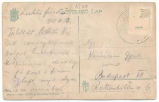 1918 Újtátrafüred, Neu-Schmecks, Novy Smokovec (Magas-Tátra, Vysoké Tatry); kávéház, terasz pincérek...