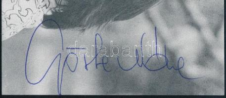 Görbe Nóra (1956- ) színésznő, a Linda c. tévésorozat főszereplőjének autográf aláírása őt ábrázoló ...