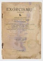 Pogány Géza. Exorcismus (Ördögűzés) I. Hiteles jelentés a Wemdingi Kapucinus Kolostorban 1891. évi júl. 13 és 14-én történt ördögkiűzésről. Az illfurti ördögi megszállás és kiűzés. A Szt. Mihály-i (Dél Afrika) Germana Kaffer leány megszállása és megszabadítása és több más korunkbeli hiteles csodaeset vázlatos leírása. 10 képpel. Budapest, 1925. Szerző (Apostol nyomda). 107 + [1] p. Fűzve, illusztrált kiadói papírborítékban. Sérült borító, sérült lapok.