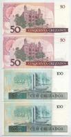 Brazília DN(1986) 50C + DN(1987) 50C + 100C (2xklf) + 500C + DN(1988) 500C + 1000C T:AU-F szép papír...