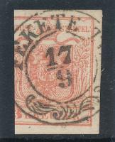 1850 3kr szűkre vágva, "FEKETE T(Ó)" (Gudlin 600 p) (Ryan 300 p)