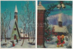 4 db MODERN 3D dimenziós képeslap / 4 modern 3D dimensional postcards