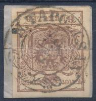 1850 6kr kivágáson "N.TAPOLCSÁN" (Gudlin 200 p) (hajtott / folded)