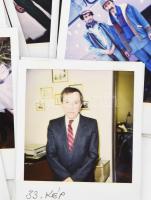 cca 1990-2000 Magyar film / tévésorozat szereplőiről készült felvételek, 24 db Polaroid fotó, 11x9 c...