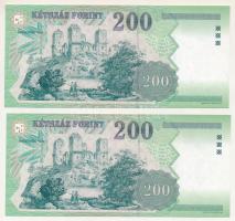1998. 200Ft (2x) sorszámkövetők "FC 1683211 - FC 1683212" T:UNC